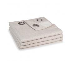 Tenda con occhielli a motivi spinati beige 140x270 cm