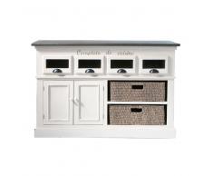 Cassettiera bianca in legno di paulonia L 130 cm Comptoir des épices