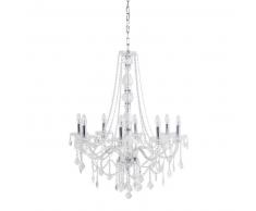 Lampadario con pendenti a 8 bracci in cristallo