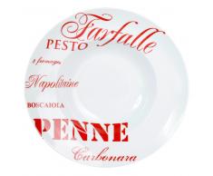 Piatto fondo rosso in porcellana D 30 cm PASTA