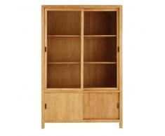 Credenza a 4 ante in legno massello di frassino e vetro temprato Verona