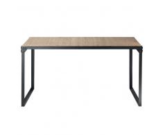 Tavolo da pranzo stile industriale 6/8 persone in abete e metallo 140 cm Docks