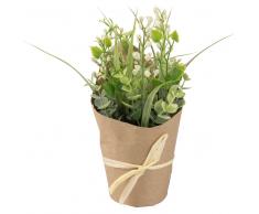 Orchidee e bonsai artificiale con vaso in carta Kraft
