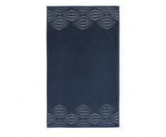 Tappeto da bagno in cotone blu notte motivi argentati, 50x80 cm
