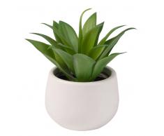 Pianta artificiale Aloe Vera in vaso in ceramica bianca