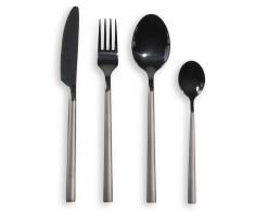 Set 24 posate in acciaio inox nero opaco BADEN