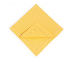 4 tovaglioli giallo senape in cotone 40 x 40 cm