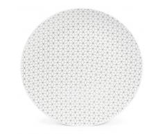 Piatto piano in porcellana bianco e nero, d. 27 cm GRAPHIQUE