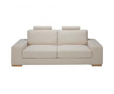 Divano letto con poggiatesta 3 posti beige screziato in tessuto Daytona