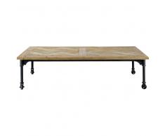 Tavolo basso a rotelle in legno e metallo 160 cm Mirabeau