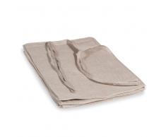 Tenda beige in lino con laccetti 105 x 300 cm