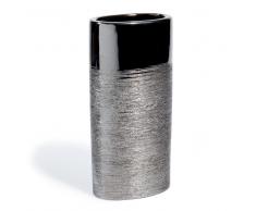 Vaso ovale argentato in ceramica H 26 cm