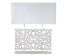 Lampada scolpita con abat-jour bianco