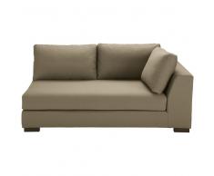 Divano letto componibile con bracciolo destro in cotone talpa Terence