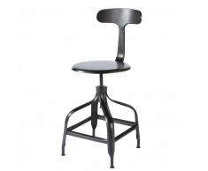 Sedia da bar stile industriale in metallo nera Télégraphe