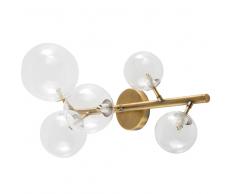 Applique a sfera in vetro e metallo color bronzo