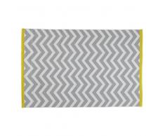 Tappeto grigio in cotone a pelo corto 140 x 200 cm WAVE