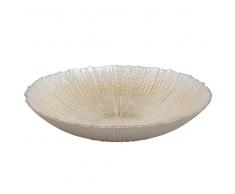 Coppa decorativa color champagne in vetro