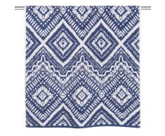 Asciugamano in cotone blu a motivi grafici, 70x140