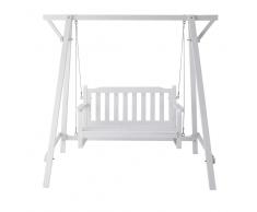 Dondolo bianco da giardino in legno L 184 cm Port blanc