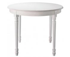 Tavolo rotondo allungabile bianco per sala da pranzo in legno D 120 cm Louis