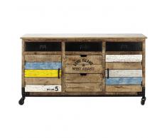 Credenza bassa a rotelle in mango L 170 cm Sailor