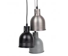 3 lampade a sospensione in metallo nero