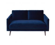 Divano 2 posti in velluto blu notte Kant