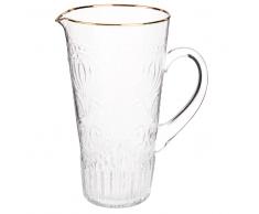 Caraffa in vetro bordo dorato
