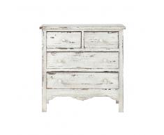 Cassettone bianco in legno effetto anticato L 77 cm Castillon