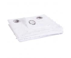 Tenda con occhielli bianca con pompon, 140x250