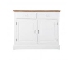Credenza 2 ante e 2 cassetti in paulonia bianca Leandre