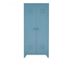 Guardaroba a 2 ante in metallo blu grigio Loft