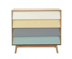 Cassettone vintage 4 cassetti multicolore Fjord