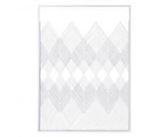 Decorazione da parete in filo di metallo bianca, 80x110