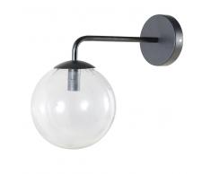 Applique a sfera in vetro e metallo nero