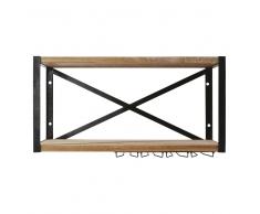 Scaffale da parete per cucina in metallo grigio e legno massello di mango Melchior