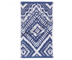 Asciugamano in cotone blu a motivi grafici, 30x50