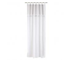 Tenda grigia in cotone stampato con passanti 110x250 cm