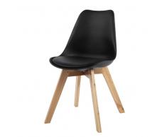 Sedia scandinava nera e rovere Ice