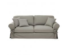 Divano in cotone grigio chiaro 3/4 posti Butterfly