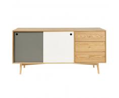 Credenza bassa lunga a 2 ante e 3 cassetti tricolore Whisper