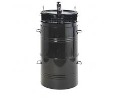 Barbecue con affumicatore in metallo nero