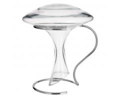 Decanter da vino in vetro + supporto in metallo
