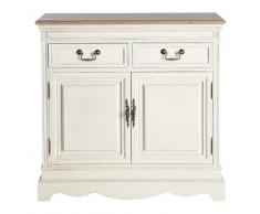 Credenza a 2 ante e 2 cassetti color crema Léontine