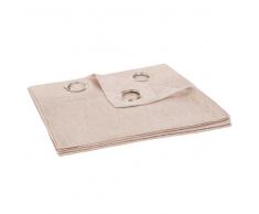 Tenda con occhielli in cotone e lino rosa, 140x250 cm