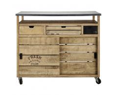 Mobile bar a rotelle in mango L 120 cm Farmers