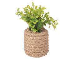 Pianta artificiale con vaso in corda