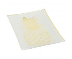 Svuotatasche in vetro con stampa ananas dorato