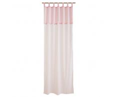 Tenda bianca e rosa in cotone 110 x 250 cm